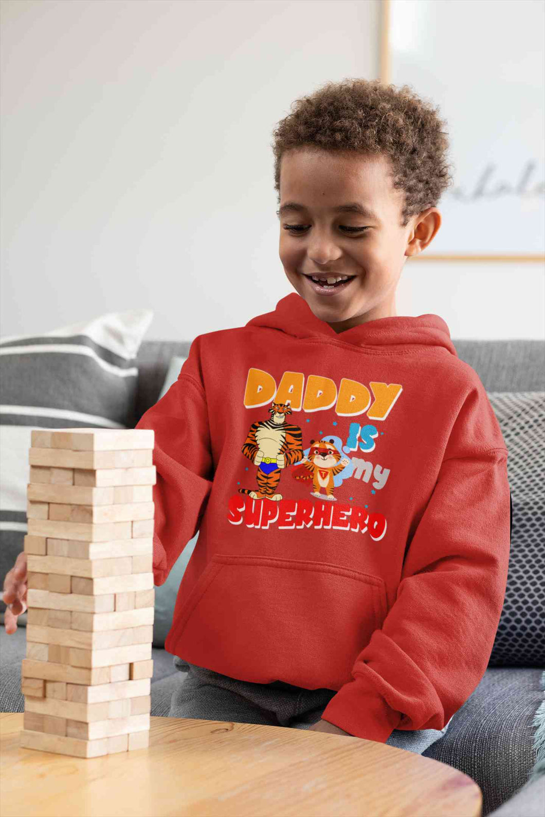 Superhero Dad Cartoon Boy Hoodies-KidsFashionVilla