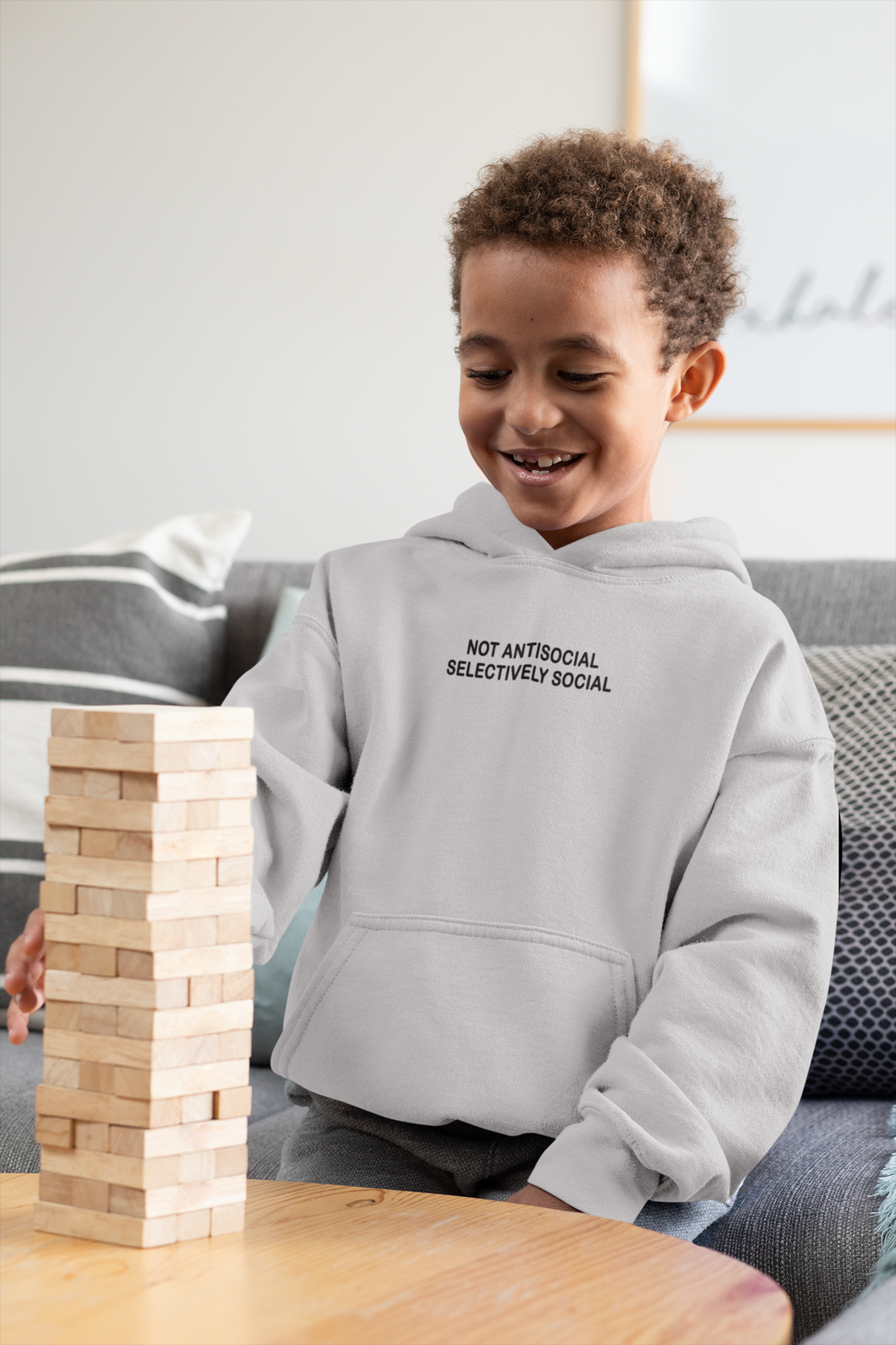 Not Antisocial Minimal Boy Hoodies-KidsFashionVilla