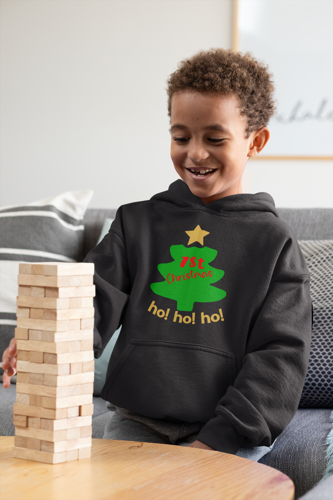 Ho Ho Ho First Christmas Boy Hoodies-KidsFashionVilla