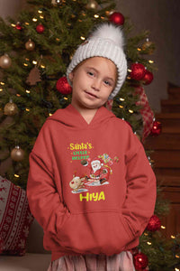 Customized Name Santas Little Helper Christmas Girl Hoodies-KidsFashionVilla