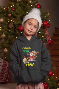 Customized Name Santas Little Helper Christmas Girl Hoodies-KidsFashionVilla