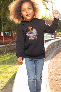 Jungle Jeep Cartoon Girl Hoodies-KidsFashionVilla