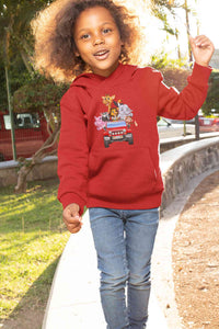 Jungle Jeep Cartoon Girl Hoodies-KidsFashionVilla