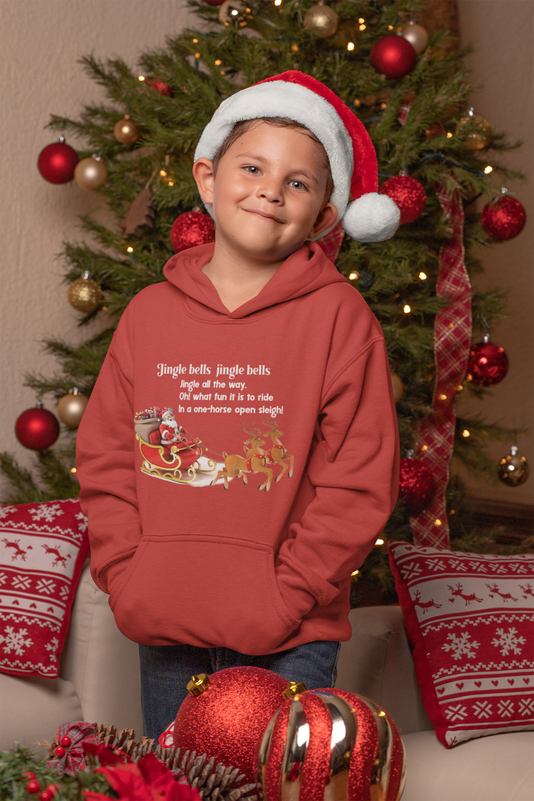 Jingle Bells Poem Boy Hoodies-KidsFashionVilla