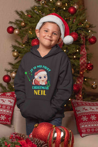 Customized Name It Is My First Christmas Boy Hoodies-KidsFashionVilla