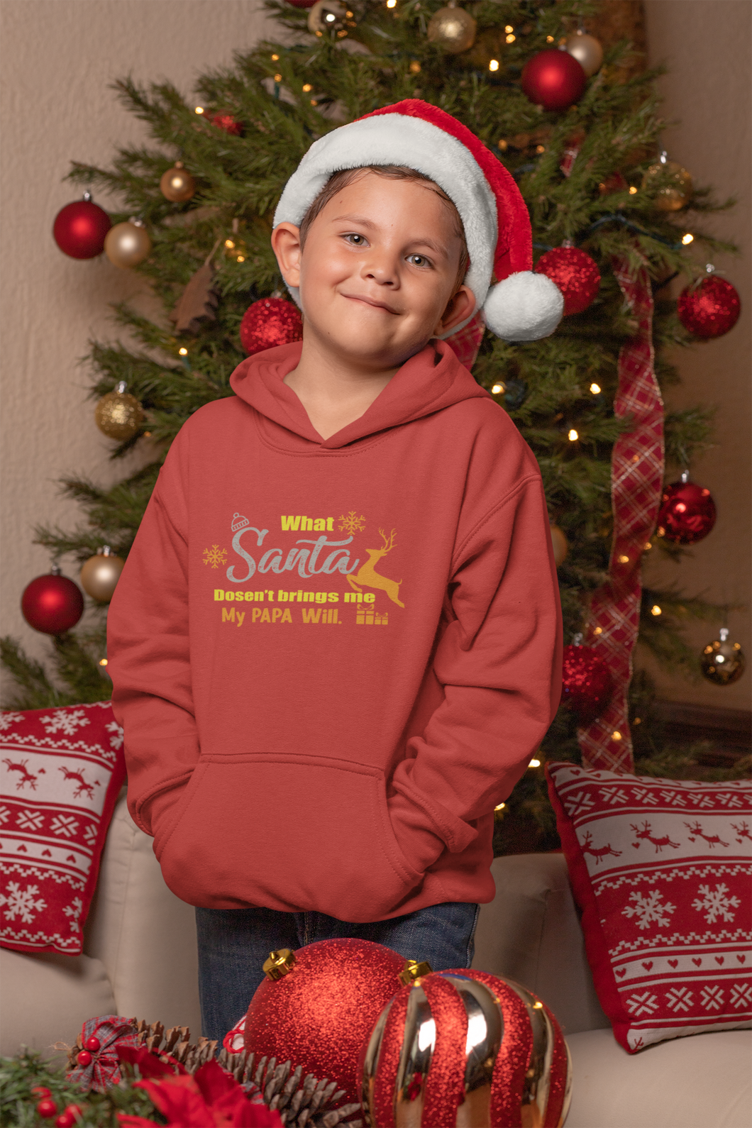 What Santa Dosent Bring Me My Papa Will Christmas Boy Hoodies-KidsFashionVilla