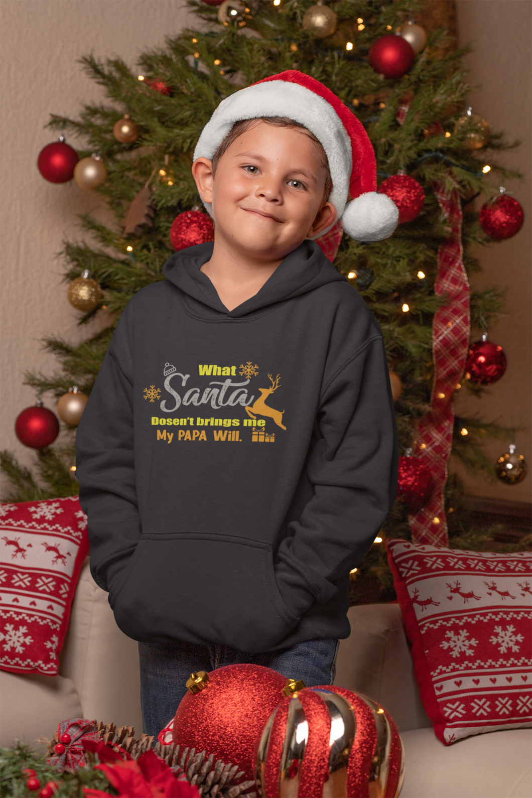 What Santa Dosent Bring Me My Papa Will Christmas Boy Hoodies-KidsFashionVilla