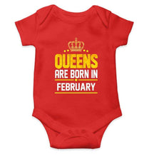 Load image into Gallery viewer, Queens Are  Born In February Rompers for Baby Girl- FunkyTradition FunkyTradition
