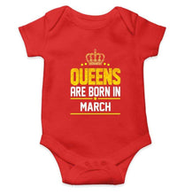Load image into Gallery viewer, Queens Are Born In March Rompers for Baby Girl- FunkyTradition FunkyTradition
