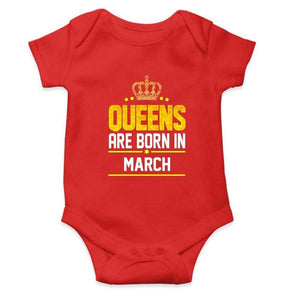 Queens Are Born In March Rompers for Baby Girl- FunkyTradition FunkyTradition