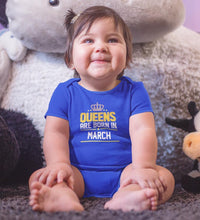 Load image into Gallery viewer, Queens Are Born In March Rompers for Baby Girl- FunkyTradition FunkyTradition
