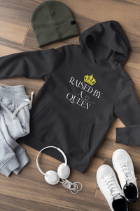 Raised By A Queen Mother And Son Black Matching Hoodies- KidsFashionVilla