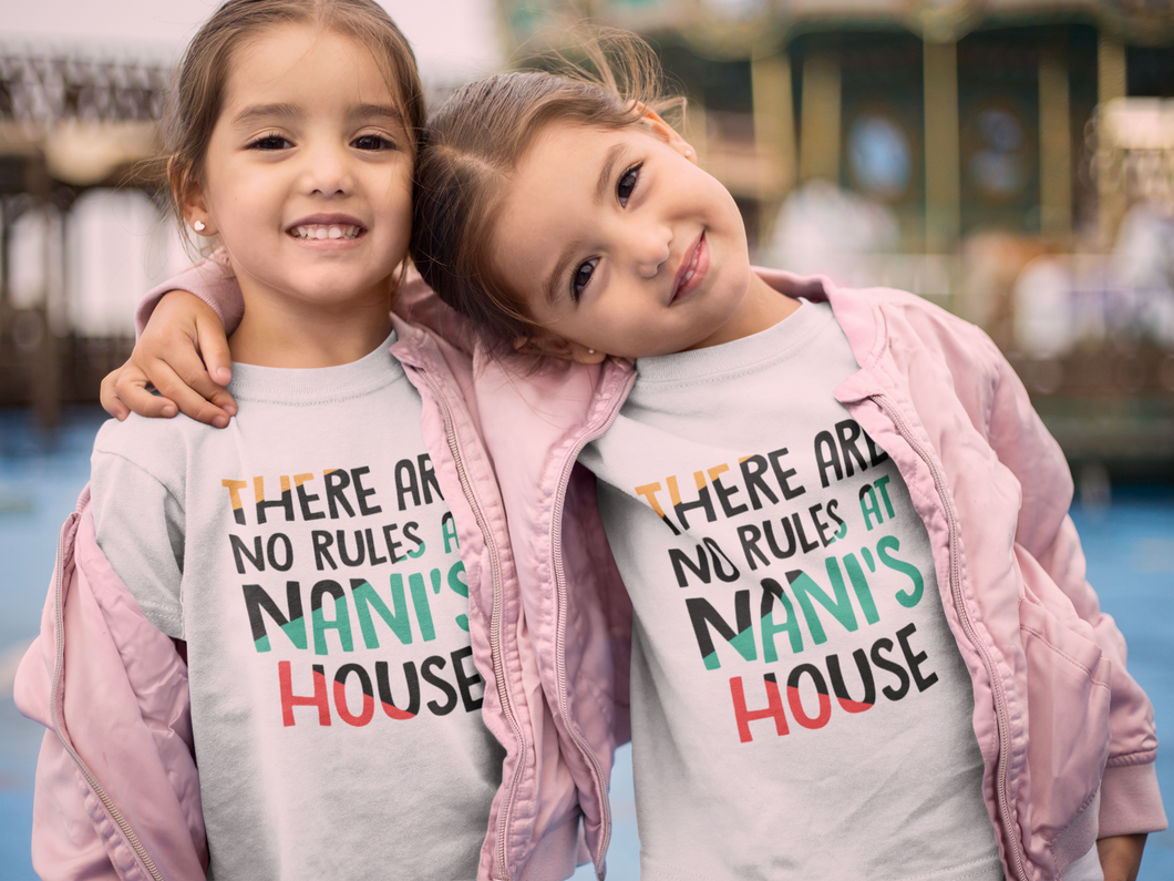 No Rules At Nanis House Matching Sister-Sister Kids Half Sleeves T-Shirts -KidsFashionVilla