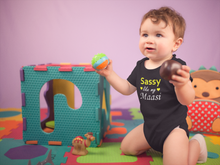 Load image into Gallery viewer, Sassy Like My Masi Black Rompers for Baby Boy - KidsFashionVilla
