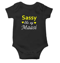 Load image into Gallery viewer, Sassy Like My Masi Black Rompers for Baby Boy - KidsFashionVilla
