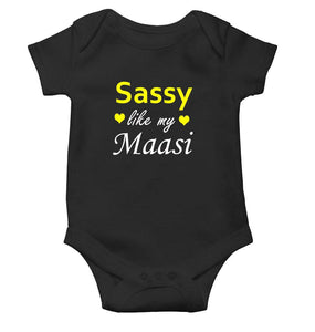 Sassy Like My Masi Black Rompers for Baby Boy - KidsFashionVilla