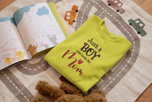 Load image into Gallery viewer, Just A Boy Who Loves His Mom Mother And Son Yellow Matching T-Shirt- KidsFashionVilla
