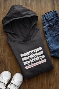 Mom Son Squad Mother And Son Black Matching Hoodies- KidsFashionVilla