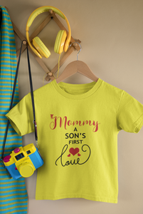 Mommy Sons First Love Mother And Son Yellow Matching T-Shirt- KidsFashionVilla
