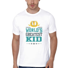 Load image into Gallery viewer, World&#39;s Greatest Dad World&#39;s Greatest Kid Father and Son Matching T-Shirt- KidsFashionVilla
