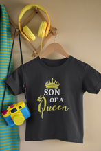 Load image into Gallery viewer, Son Of A Queen Mother And Son Black Matching T-Shirt- KidsFashionVilla
