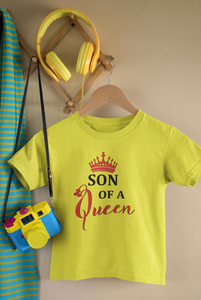 Son Of A Queen Mother And Son Yellow Matching T-Shirt- KidsFashionVilla