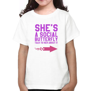 Social Sister-Sister Kids Half Sleeves T-Shirts -KidsFashionVilla