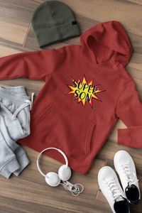 Super Son Mother And Son Red Matching Hoodies- KidsFashionVilla