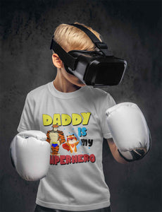 Superhero Dad Cartoon Half Sleeves T-Shirt for Boy-KidsFashionVilla