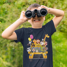 Load image into Gallery viewer, Zoo Bus Cartoon Half Sleeves T-Shirt for Boy-KidsFashionVilla
