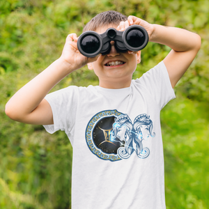 Gemini Zodiac Sign Half Sleeves T-Shirt for Boy-KidsFashionVilla