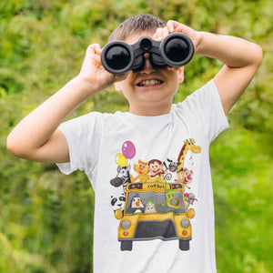Zoo Bus Cartoon Half Sleeves T-Shirt for Boy-KidsFashionVilla