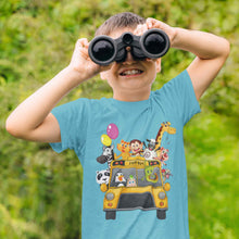 Load image into Gallery viewer, Zoo Bus Cartoon Half Sleeves T-Shirt for Boy-KidsFashionVilla
