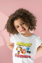 Load image into Gallery viewer, Superhero Dad Cartoon Half Sleeves T-Shirt For Girls -KidsFashionVilla
