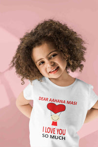 Custom Name I love My Masi So Much Half Sleeves T-Shirt For Girls -KidsFashionVilla