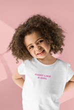 Load image into Gallery viewer, Fight Like A Girl Minimals Half Sleeves T-Shirt For Girls -KidsFashionVilla
