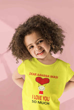Load image into Gallery viewer, Custom Name I love My Masi So Much Half Sleeves T-Shirt For Girls -KidsFashionVilla
