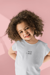 I Wish Minimals Half Sleeves T-Shirt For Girls -KidsFashionVilla