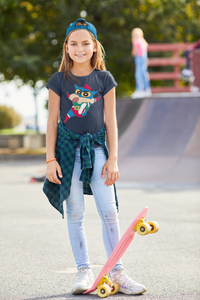 Cute Cartoon Half Sleeves T-Shirt For Girls -KidsFashionVilla