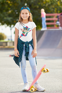 Cute Cartoon Half Sleeves T-Shirt For Girls -KidsFashionVilla