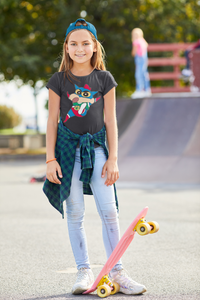 Cute Cartoon Half Sleeves T-Shirt For Girls -KidsFashionVilla