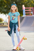 Load image into Gallery viewer, Cute Cartoon Half Sleeves T-Shirt For Girls -KidsFashionVilla
