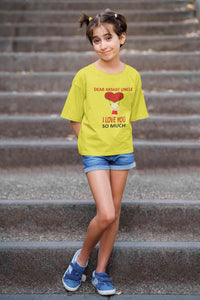 Custom Name I love My Uncle So Much Half Sleeves T-Shirt For Girls -KidsFashionVilla