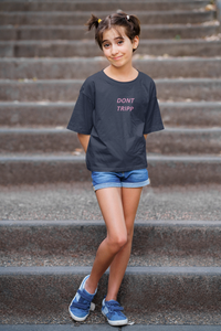 Dont Tripp Minimals Half Sleeves T-Shirt For Girls -KidsFashionVilla