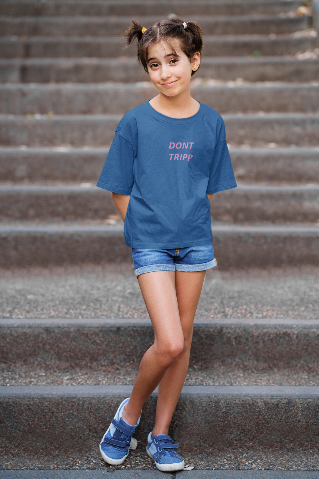 Dont Tripp Minimals Half Sleeves T-Shirt For Girls -KidsFashionVilla