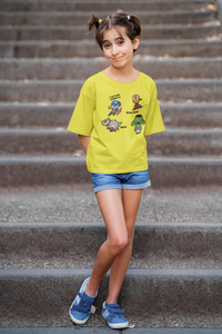 Super Heros Half Sleeves T-Shirt For Girls -KidsFashionVilla