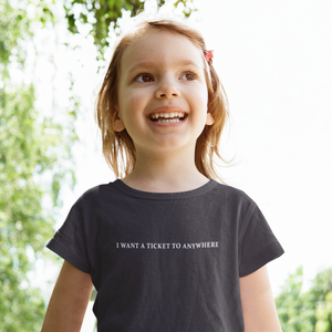 I Want Ticket Minimals Half Sleeves T-Shirt For Girls -KidsFashionVilla