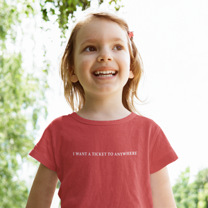 I Want Ticket Minimals Half Sleeves T-Shirt For Girls -KidsFashionVilla