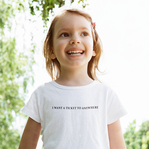 I Want Ticket Minimals Half Sleeves T-Shirt For Girls -KidsFashionVilla