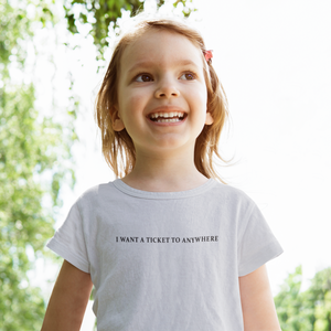 I Want Ticket Minimals Half Sleeves T-Shirt For Girls -KidsFashionVilla